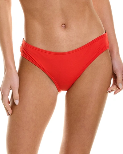 Shop Vince Camuto Shirred Smooth Fit Bikini Bottom In Red