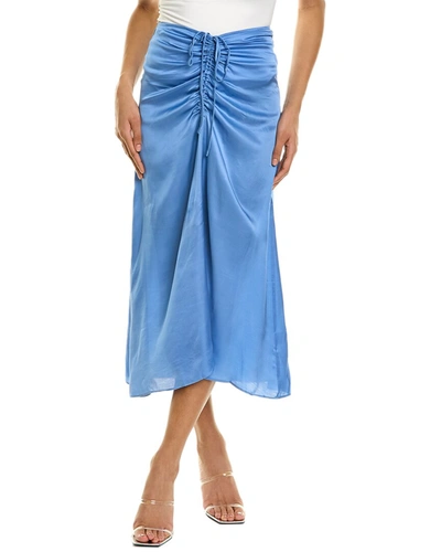 Shop Line & Dot Natasha Midi Skirt In Blue