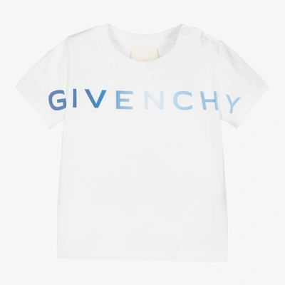 Shop Givenchy Baby Boys White Peace Logo T-shirt