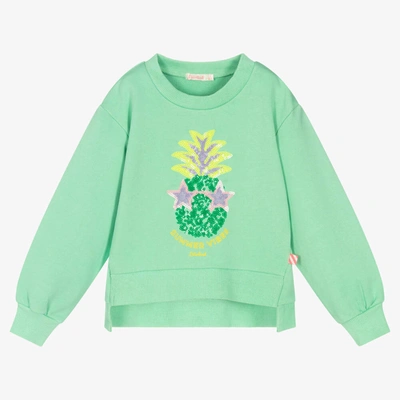 Shop Billieblush Girls Green Sequin Pineapple Sweatshirt