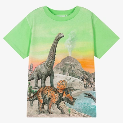 Shop Molo Teen Boys Green Cotton Dinosaur T-shirt