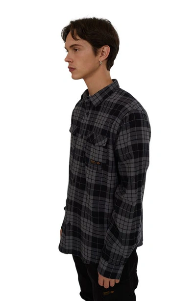 Shop Bench . Carlow Plaid Cotton Flannel In Black Charcoal Check