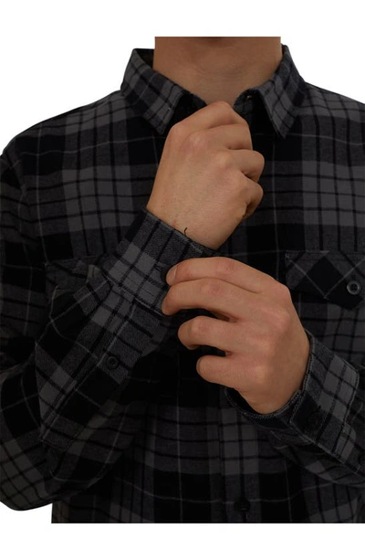 Shop Bench Carlow Plaid Cotton Flannel In Black Charcoal Check
