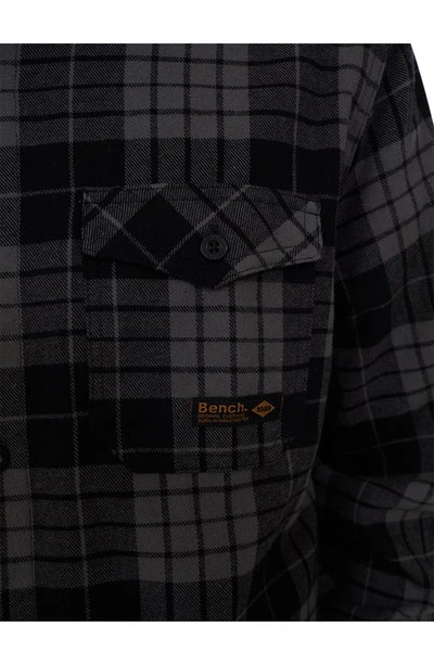 Shop Bench . Carlow Plaid Cotton Flannel In Black Charcoal Check