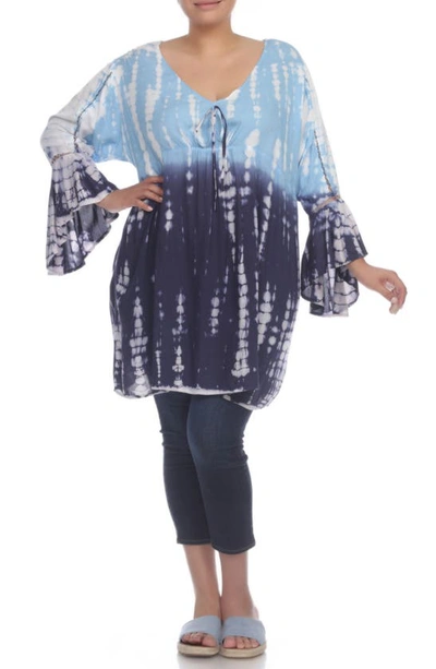 Shop Boho Me Tunic Long Sleeve Coverup In Navy Td