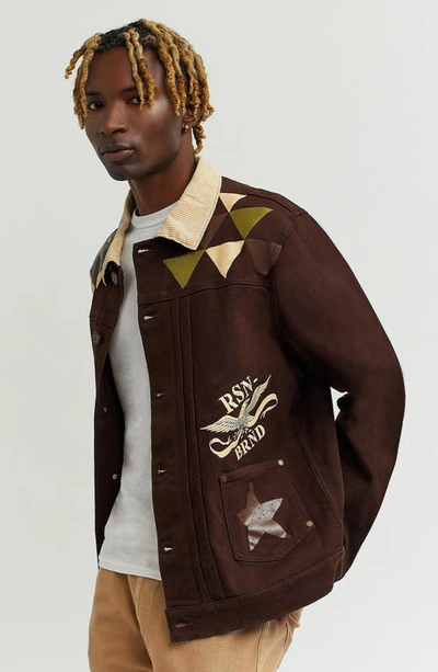 Shop Reason Roots Twill Jacket In Brown