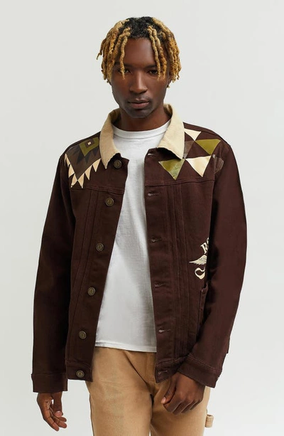 Shop Reason Roots Twill Jacket In Brown