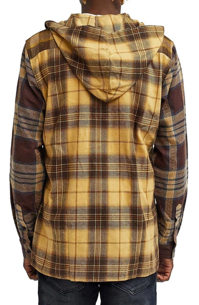 Shop Reason Scorpion Hooded Flannel Shirt In Brown