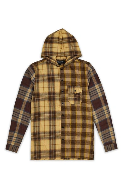 Shop Reason Scorpion Hooded Flannel Shirt In Brown
