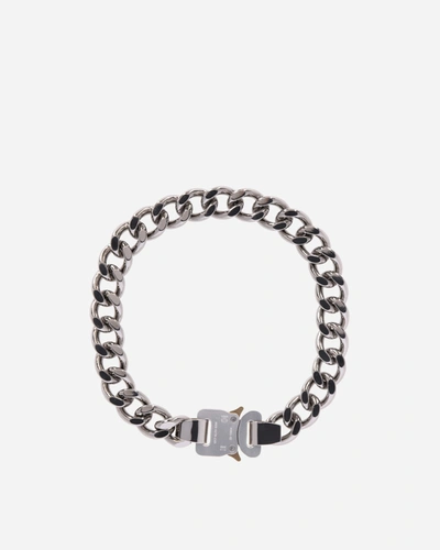 Shop Alyx Buckle Necklace Silver In Grey