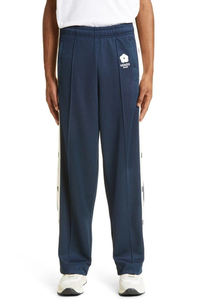 Shop Kenzo Varsity Track Pants In 77 - Midnight Blue