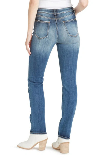 A V Denim Ace Destroyed High Waist Straight Leg Jeans In Medium Was