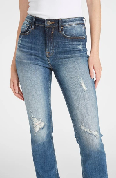Shop A V Denim Ace Destroyed High Waist Straight Leg Jeans In Medium Was