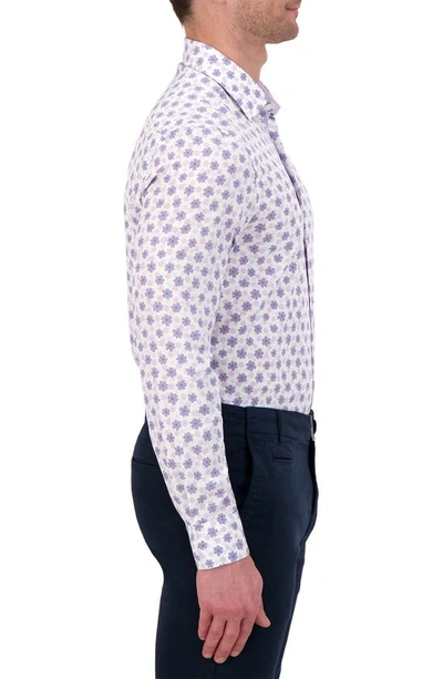 Shop Report Collection Slim Fit Floral Performance Dress Shirt In Lavender