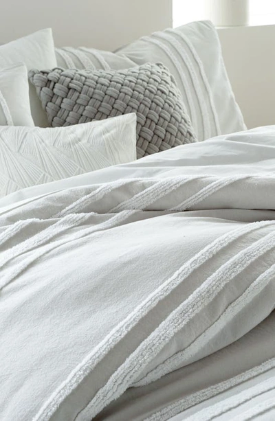 Dkny Chenille Stripe Comforter & Shams Set In Silver
