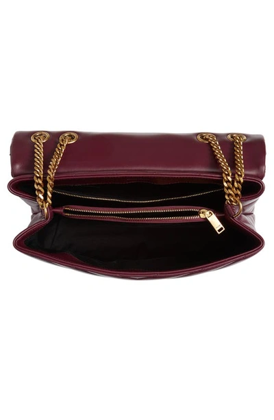 Shop Saint Laurent Medium Loulou Matelassé Leather Shoulder Bag In Rouge Legion