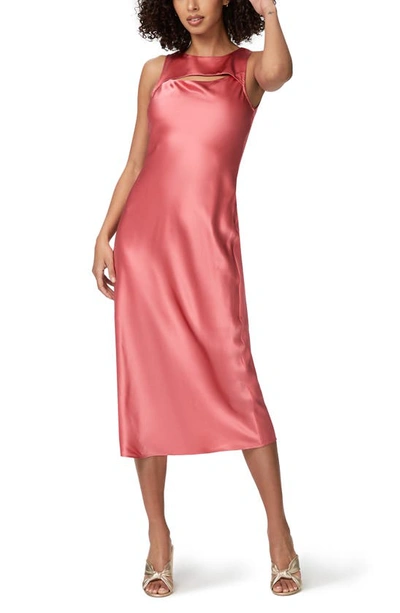 Shop Paige Aurem Cutout Silk Dress In Dusty Bubblegum