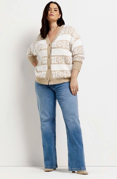RIVER ISLAND MONOGRAM JACQUARD CARDIGAN 