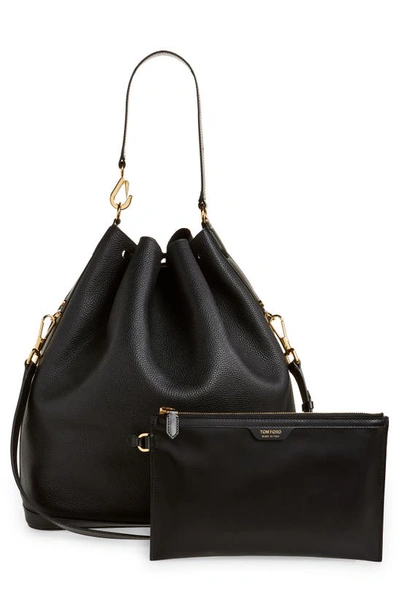 Shop Tom Ford Small Bucket Bag In Black