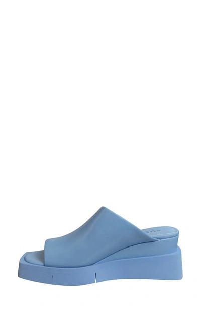Shop Naked Feet Infinity Wedge Slide Sandal In Light Blue