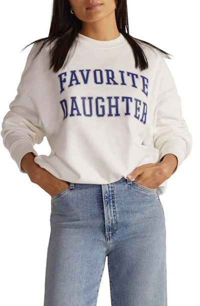 Shop Favorite Daughter Collegiate Cotton Graphic Sweatshirt In White