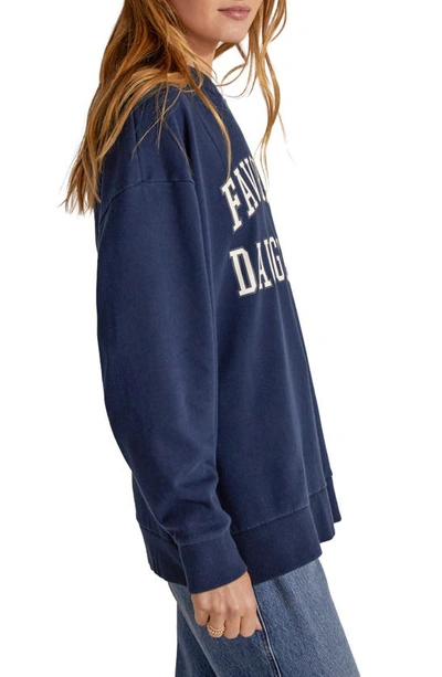 Shop Favorite Daughter Collegiate Cotton Graphic Sweatshirt In Navy
