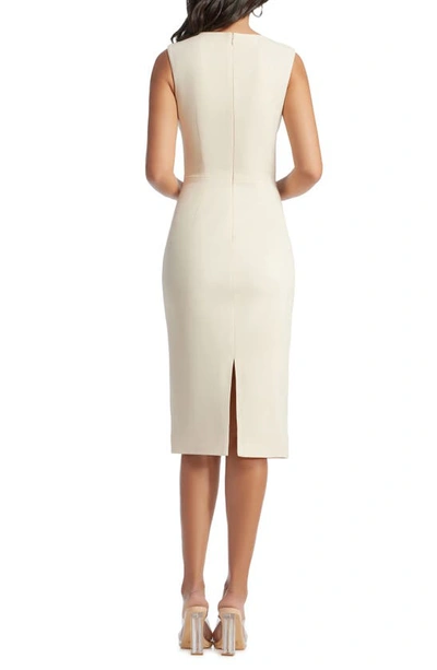 Shop Dress The Population Elle Sweetheart Neck Sheath Midi Dress In Cream