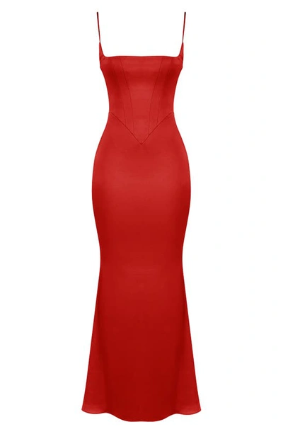 Shop House Of Cb Olivette Corset Maxi Dress In Red Rose