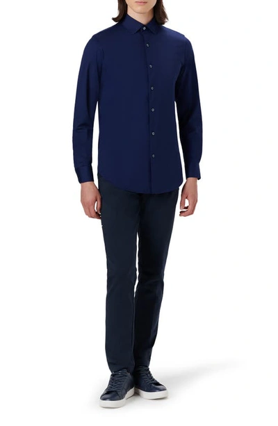 Shop Bugatchi Ooohcotton® Solid Button-up Shirt In Navy