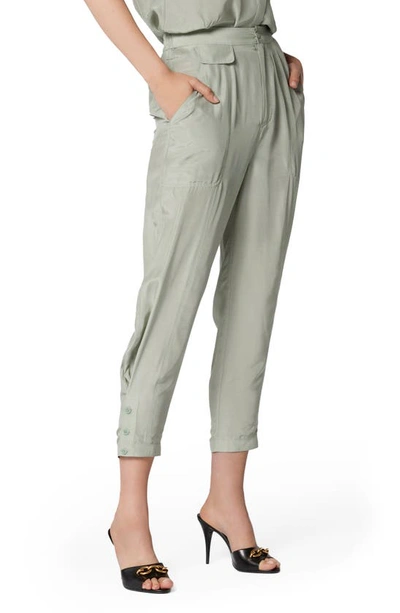 Shop Equipment Mathys Crop Silk Blend Trousers In Green Milieu