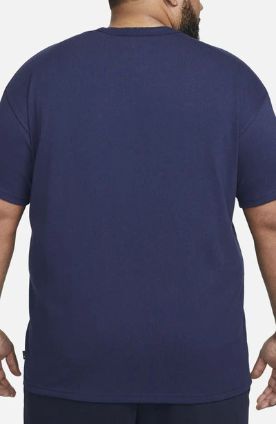 Shop Nike Premium Essential Cotton T-shirt In Midnight Navy