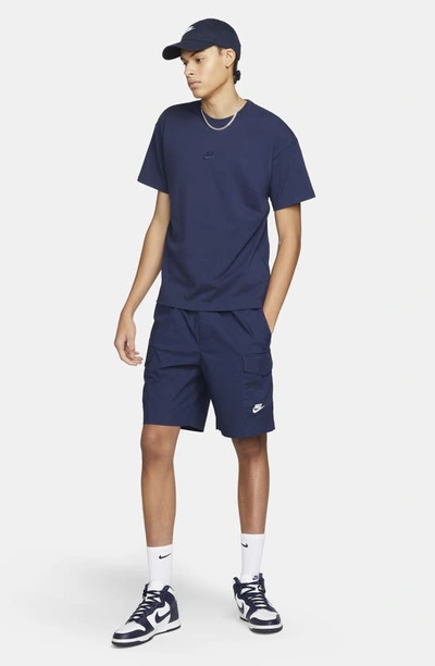 Shop Nike Premium Essential Cotton T-shirt In Midnight Navy