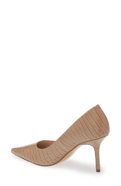 Reiss Elina Embossed Pointed Toe Pump In Soft Truffle