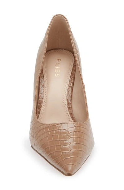 Shop Reiss Elina Embossed Pointed Toe Pump In Soft Truffle