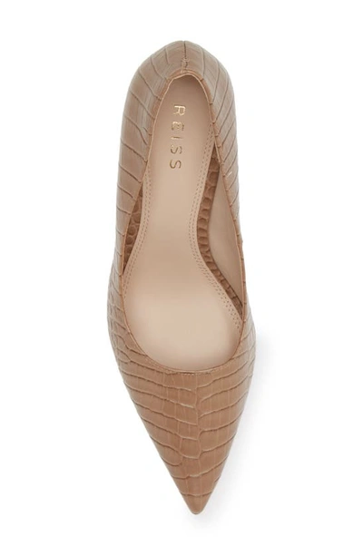 Shop Reiss Elina Embossed Pointed Toe Pump In Soft Truffle
