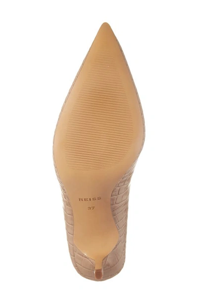 Reiss Elina Embossed Pointed Toe Pump In Soft Truffle