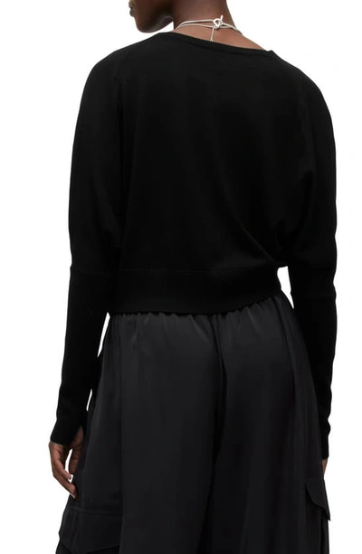 Shop Allsaints March Merino Wool Cowl Neck Sweater In Black