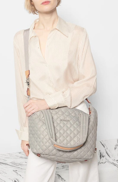 Mz Wallace Sutton Medium Deluxe Crossbody In Pewter