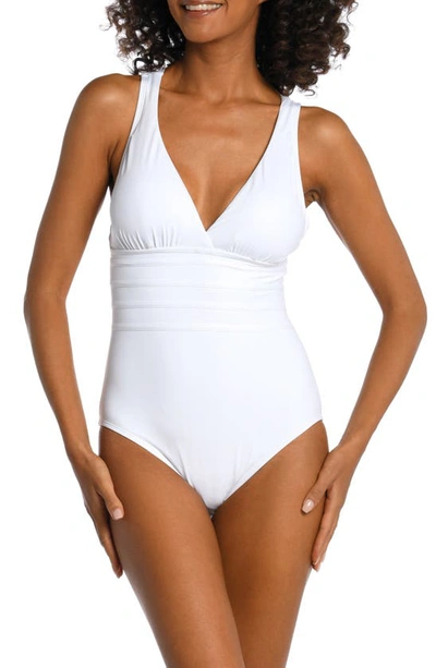 Shop La Blanca Cross Back One-piece Swimsuit In White