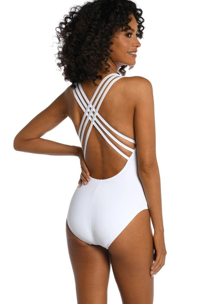 Shop La Blanca Cross Back One-piece Swimsuit In White