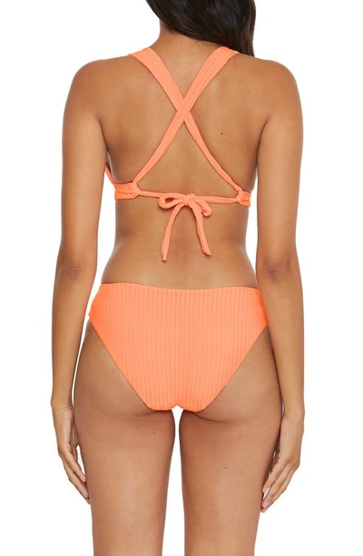 Shop Becca Line & Sand Halter Bikini Top In Nectar