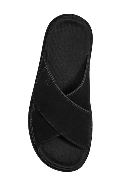 Shop Ugg Goldenstar Crossover Slide Sandal In Black