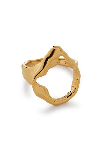 Monica Vinader Gold Amy Powney Lagoon Open Ring In 18ct Gold Vermeil On Sterling