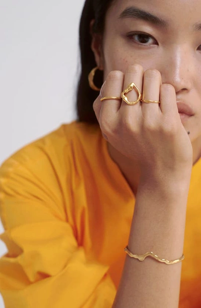 Monica Vinader Gold Amy Powney Lagoon Open Ring In 18ct Gold Vermeil On Sterling