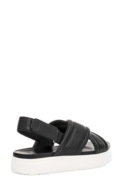 Ugg Zayne Slingback Platform Slide Sandal In Black Leather