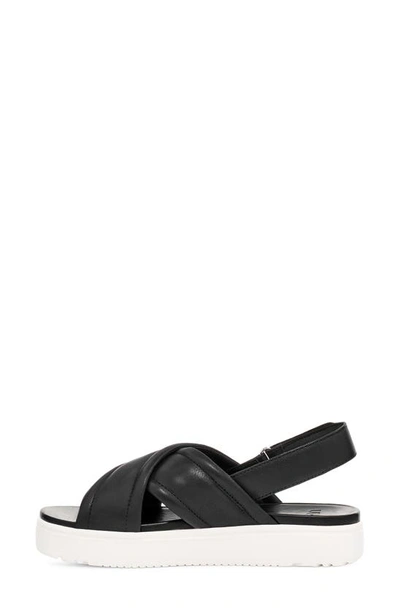 Ugg Zayne Slingback Platform Slide Sandal In Black Leather
