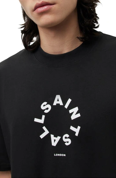 Allsaints Mens Jet Black Tierra Logo-print Relaxed-fit Organic-cotton T-shirt In Jet Black