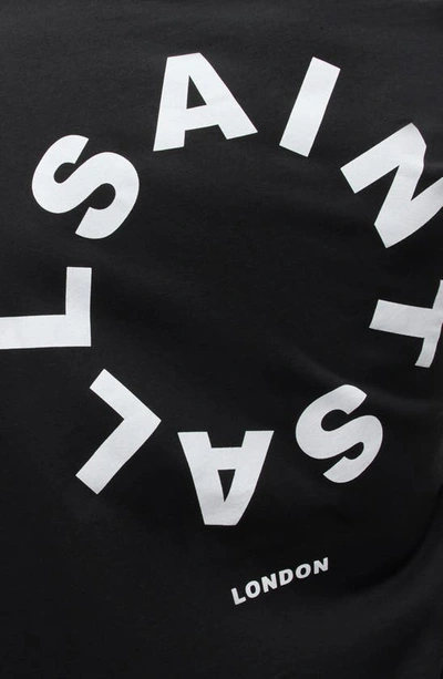 Allsaints Mens Jet Black Tierra Logo-print Relaxed-fit Organic-cotton T-shirt In Jet Black