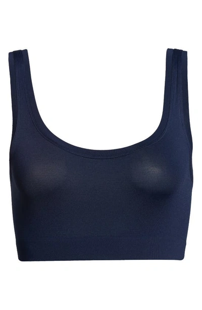 Hanro Women's Touch Feeling Crop Top Navy In 1610 - Deep Navy