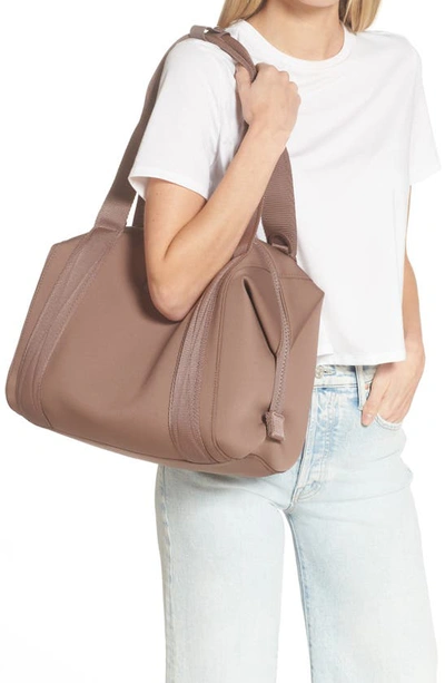 Dagne Dover Medium Landon Neoprene Carryall Duffle Bag In Dune